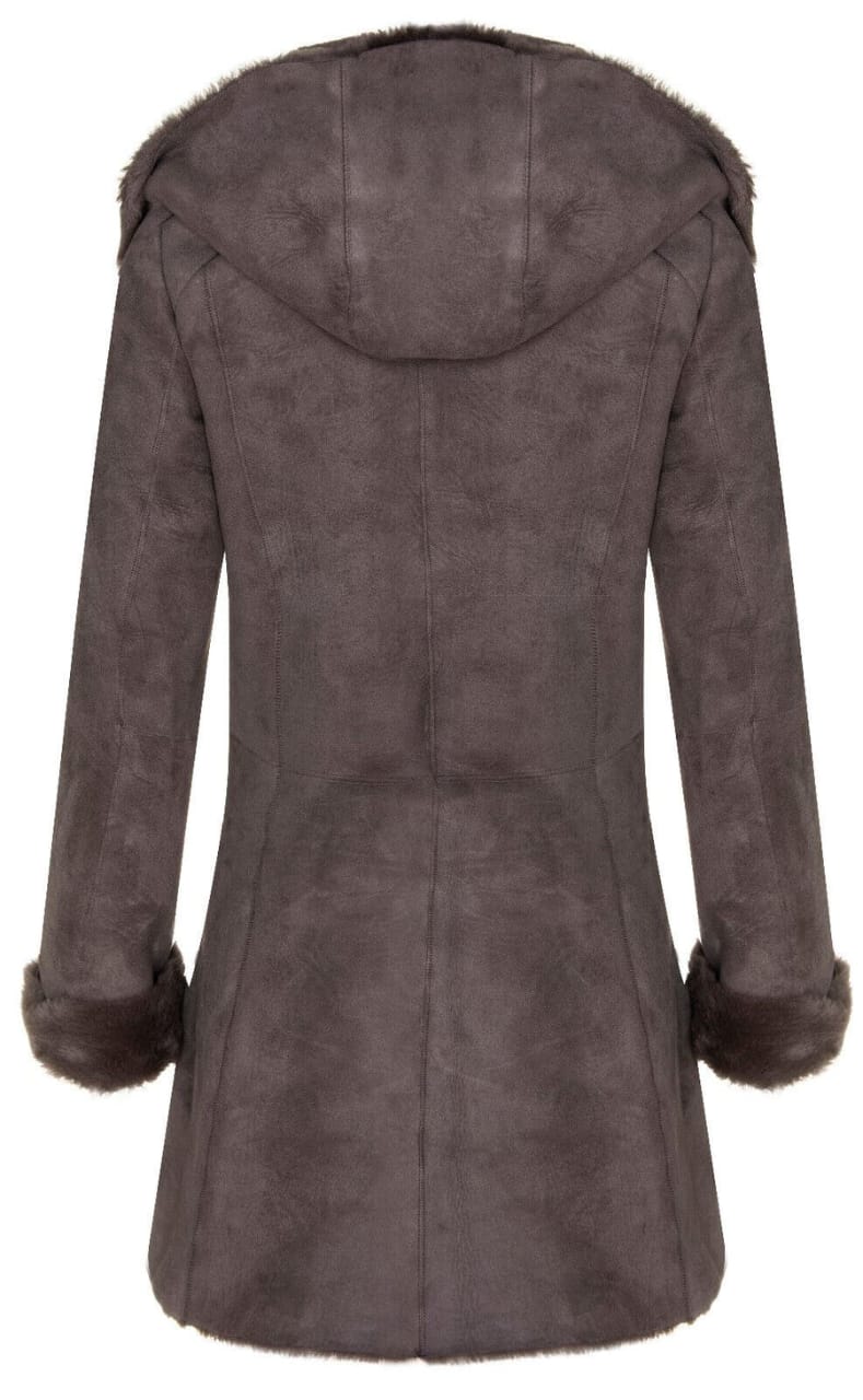 WOMENS MERINO SHEEPSKIN HOODED COAT-ANTIOCH