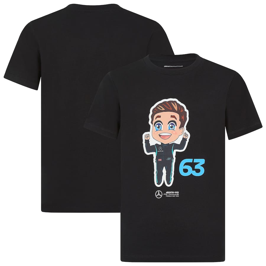 Mercedes AMG Petronas F1 George Russell 63 Caricature T-Shirt