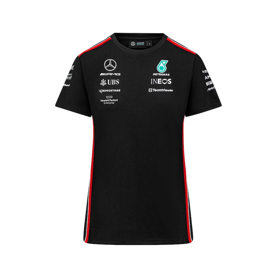 Mercedes AMG Petronas F1 2023 Team Driver T-Shirt - Black – Womens