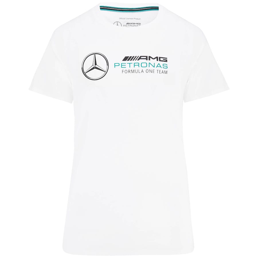 Mercedes AMG Petronas F1 Large Logo T-Shirt - White – Womens