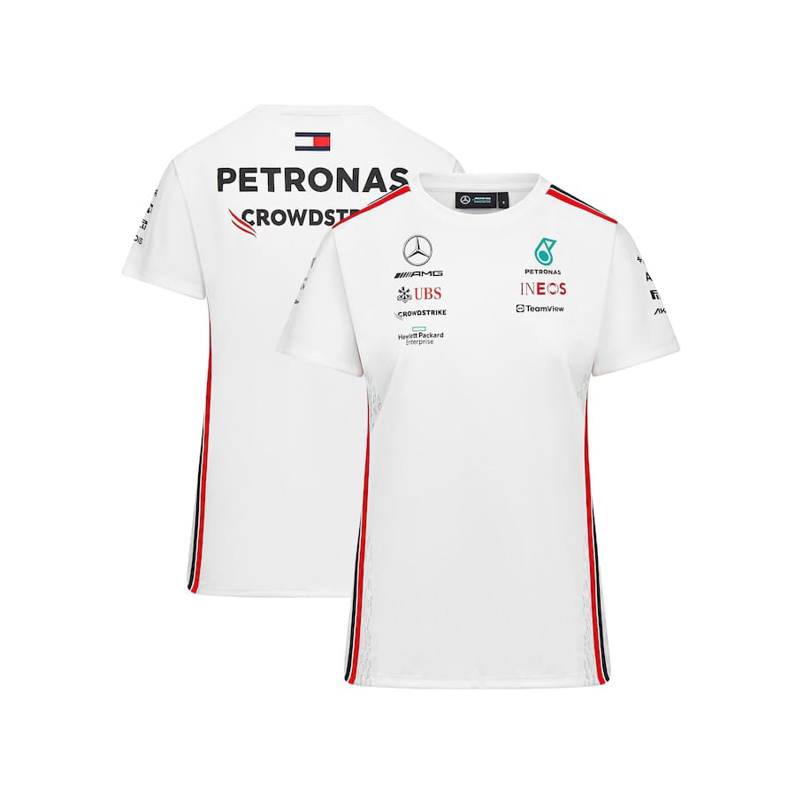 Mercedes AMG Petronas F1 2023 Team Driver T-Shirt - White – Womens
