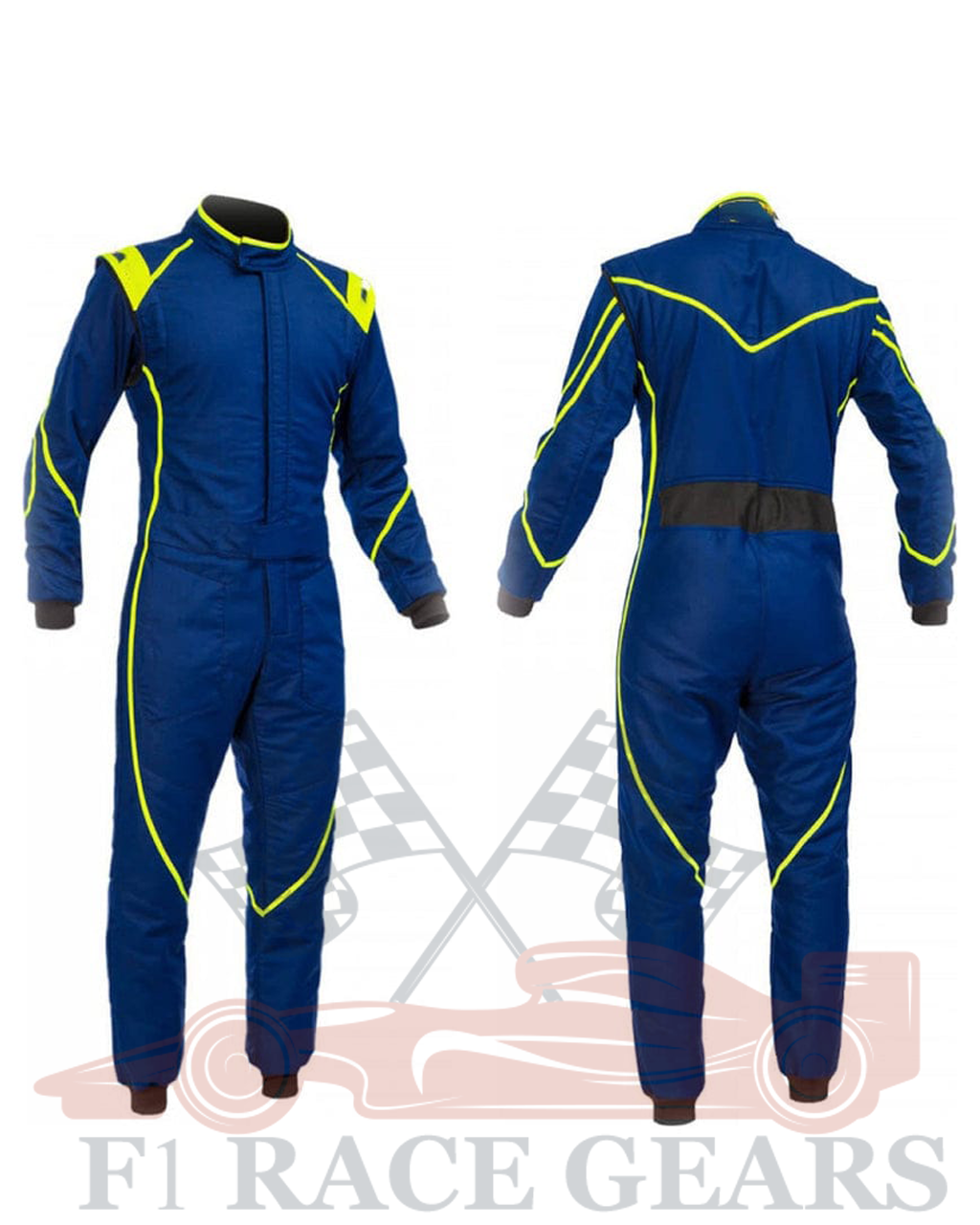 Go kart unique Blue amd floro strip cordura race suit