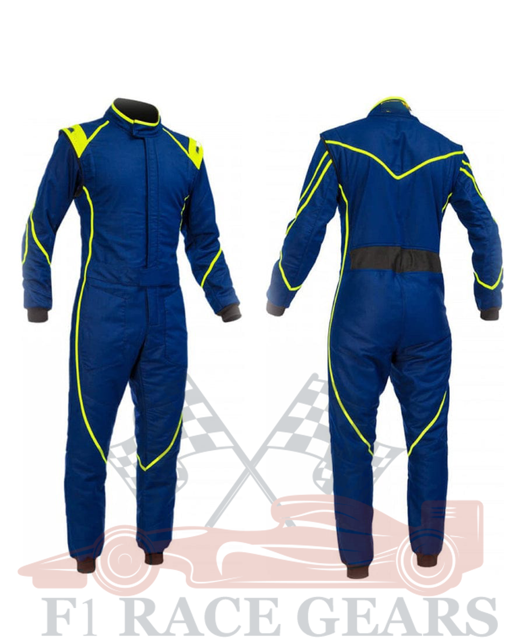 Go kart unique Blue amd floro strip cordura race suit