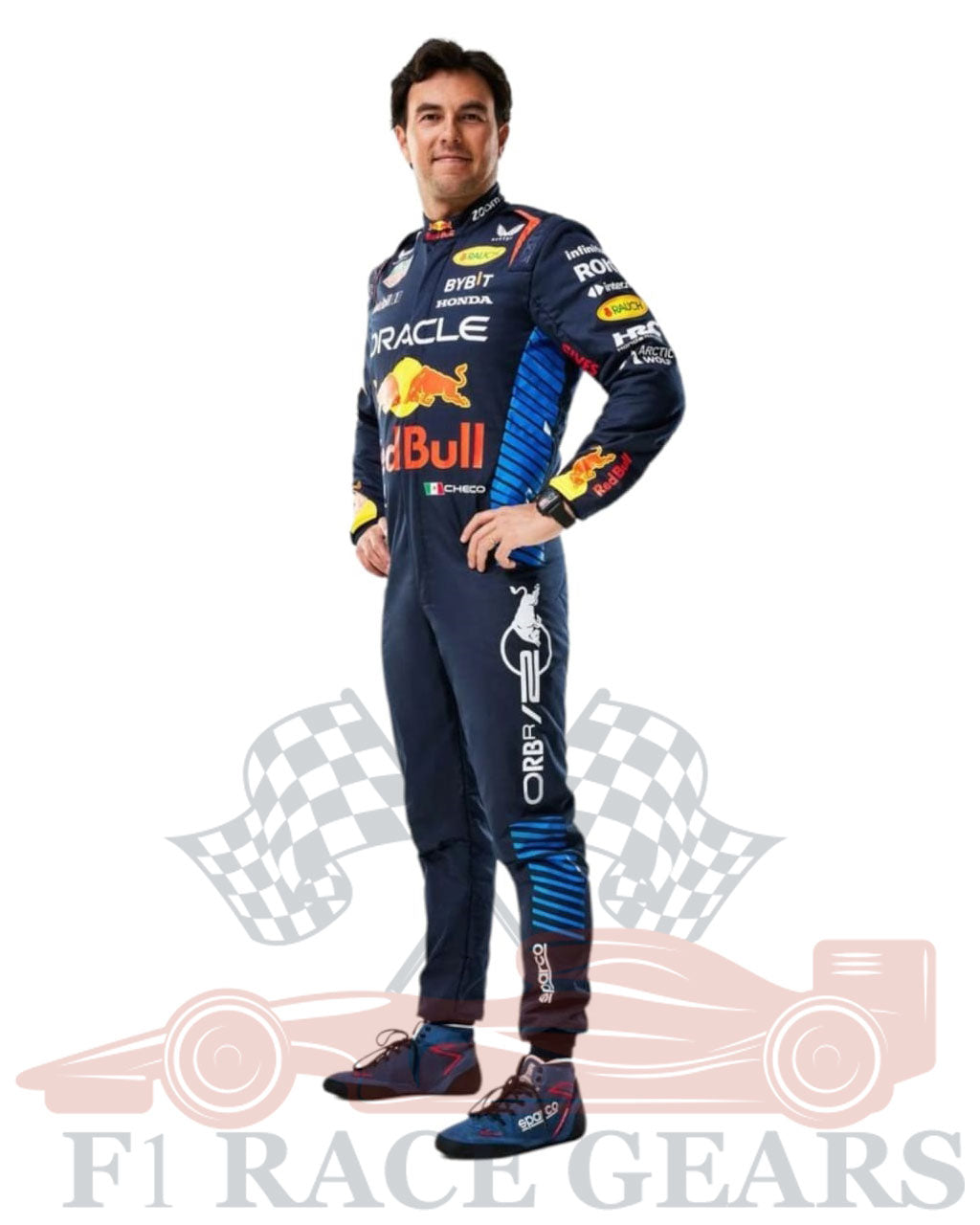 f1 racing gear F1 Sergio perez Red bull Honda Oracle 2024 race suit