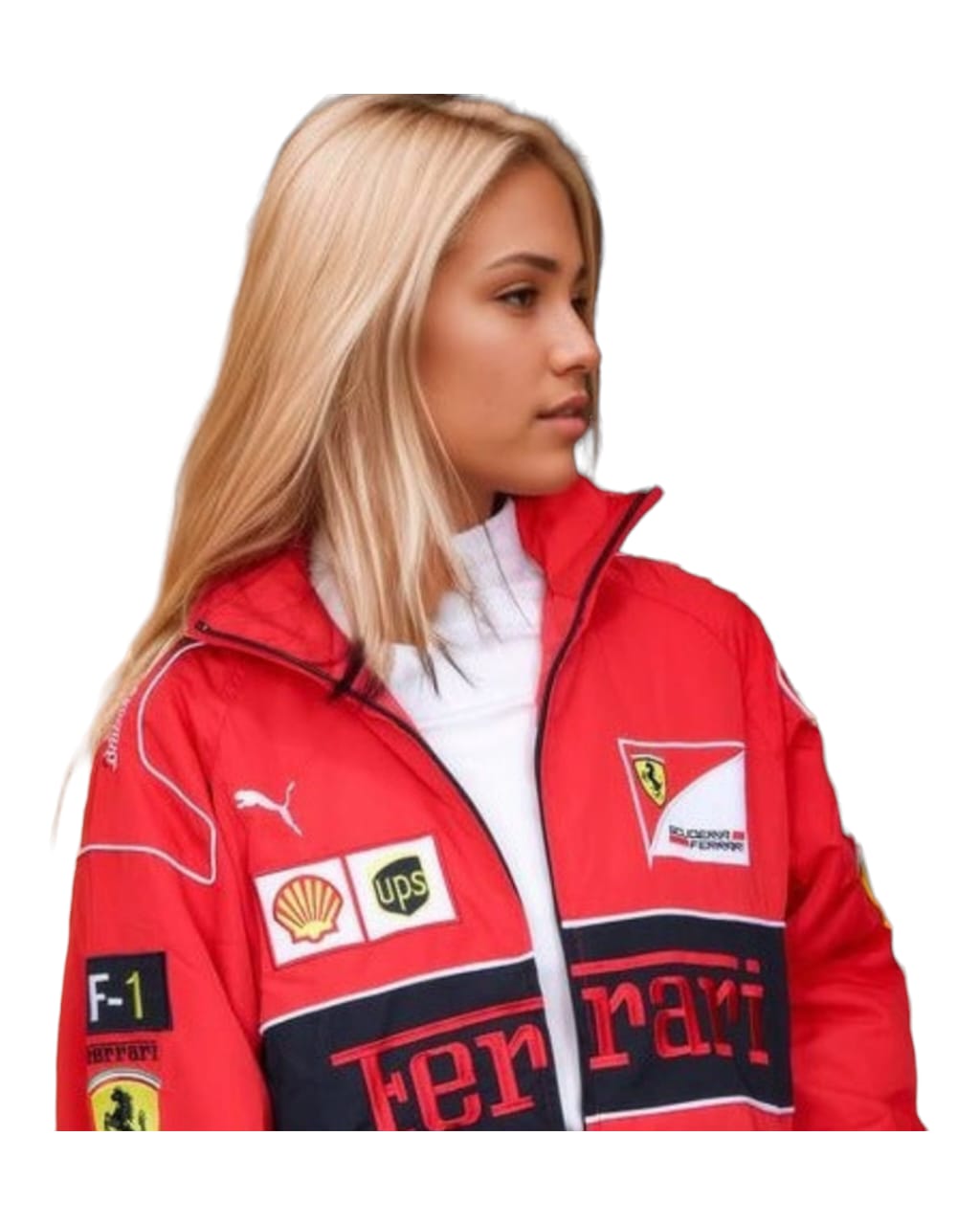 Ferrari F1 Vintage Red Embroidry Jacket