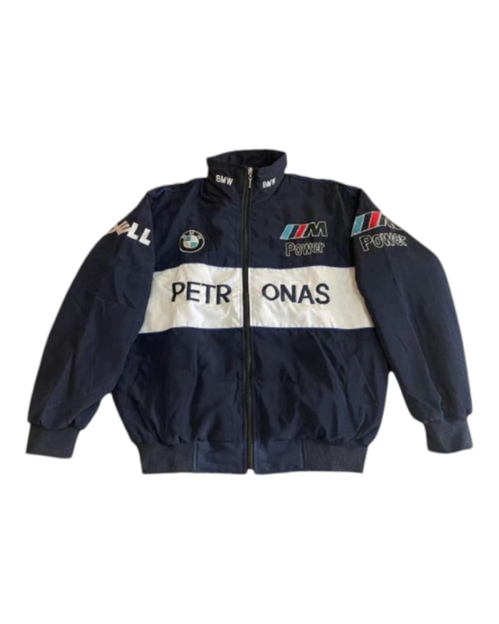 F1 Vintage Petronas Embroidry Fire Proof Jacket - Navy blue \ white