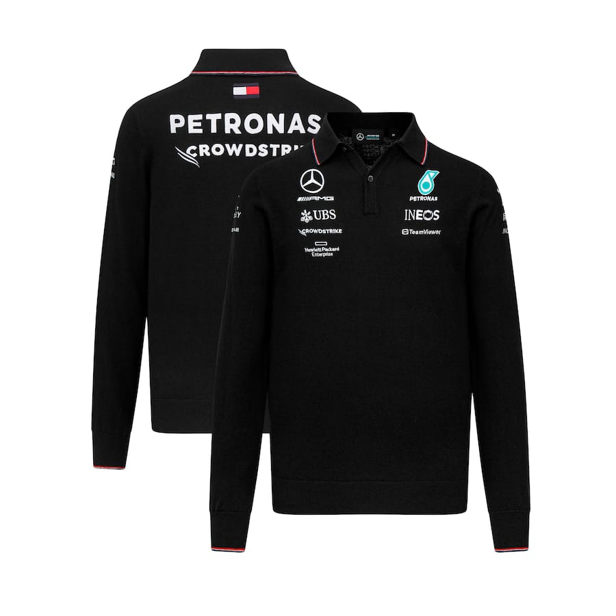Mercedes AMG Petronas F1 2023 Team Knitted Long Sleeve Polo