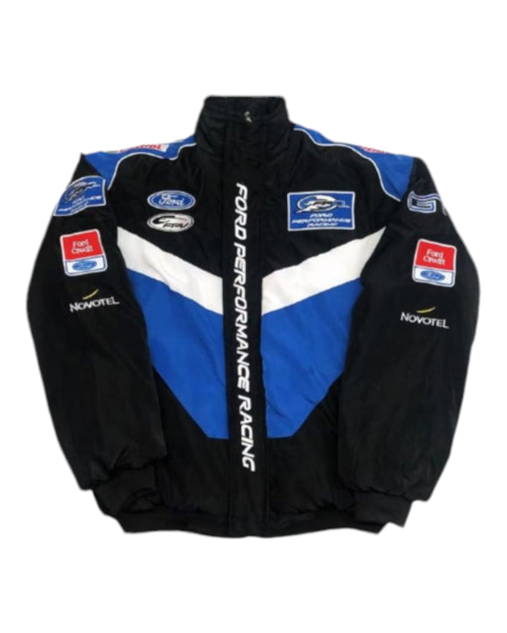 F1 Vintage Ford Racing Embroidry Fire Proof Jacket - Black \ blue \ white