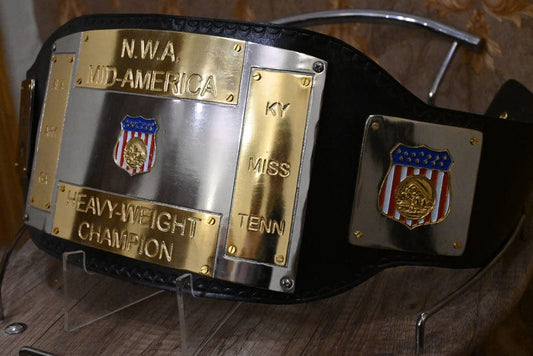 NWA Mid America Heavyweight Champion Dual Plated Title Belt