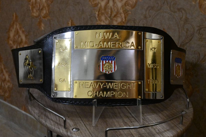 NWA Mid America Heavyweight Champion Dual Plated Title Belt