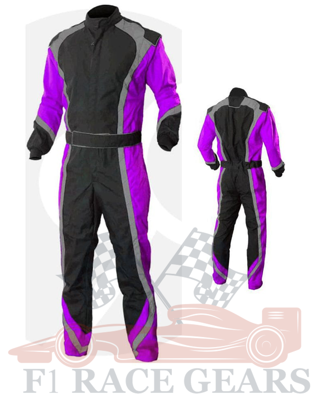 Go kart cardura race suit / Black, Grey & Purpule