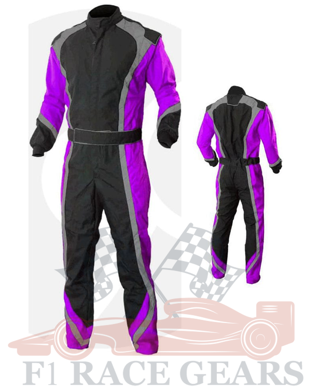 Go kart cardura race suit / Black, Grey & Purpule