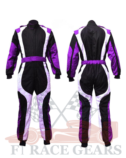 Go kart cardura race suit Black, White & Purpule