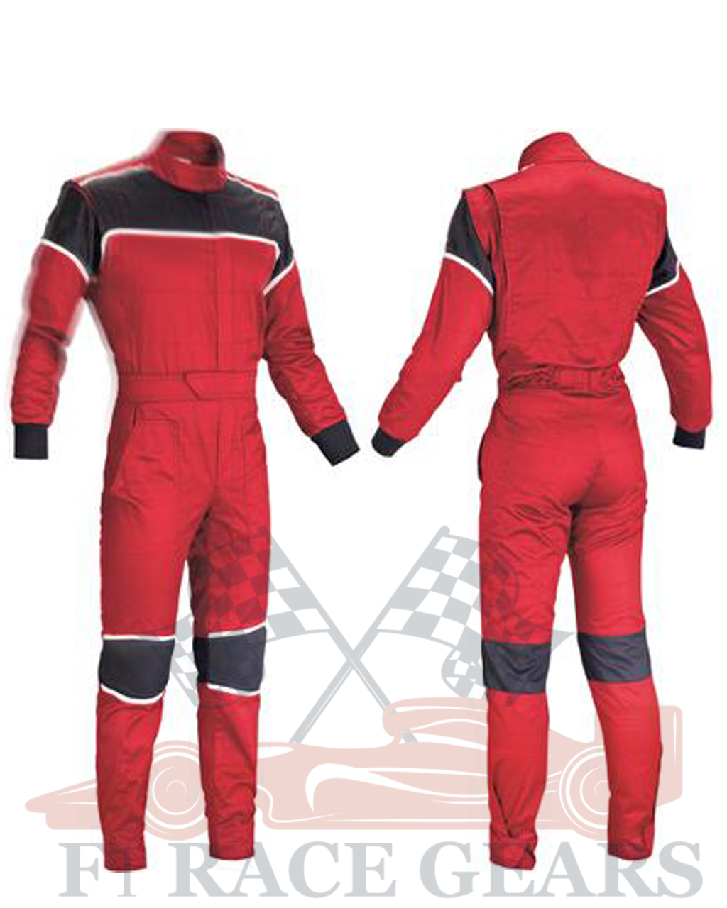 Red,Black & White go kart cardura race suit