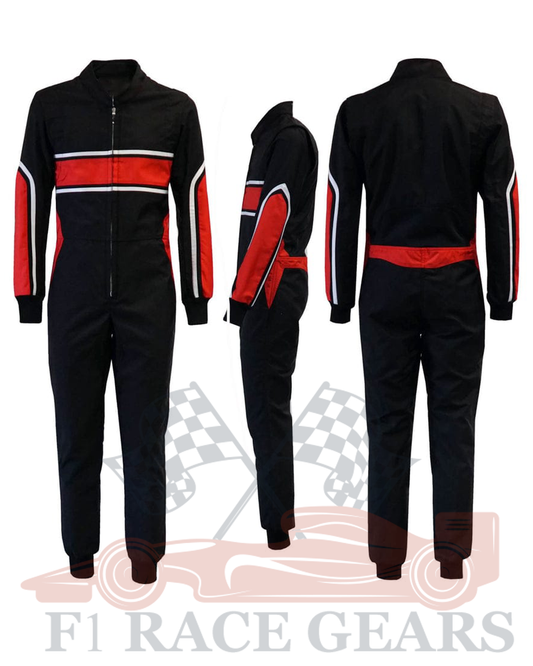 Go kart cardura race suit Black, Red & White