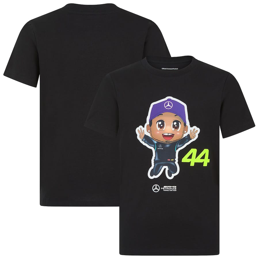 Mercedes AMG Petronas F1 Lewis Hamilton 44 Caricature T-Shirt