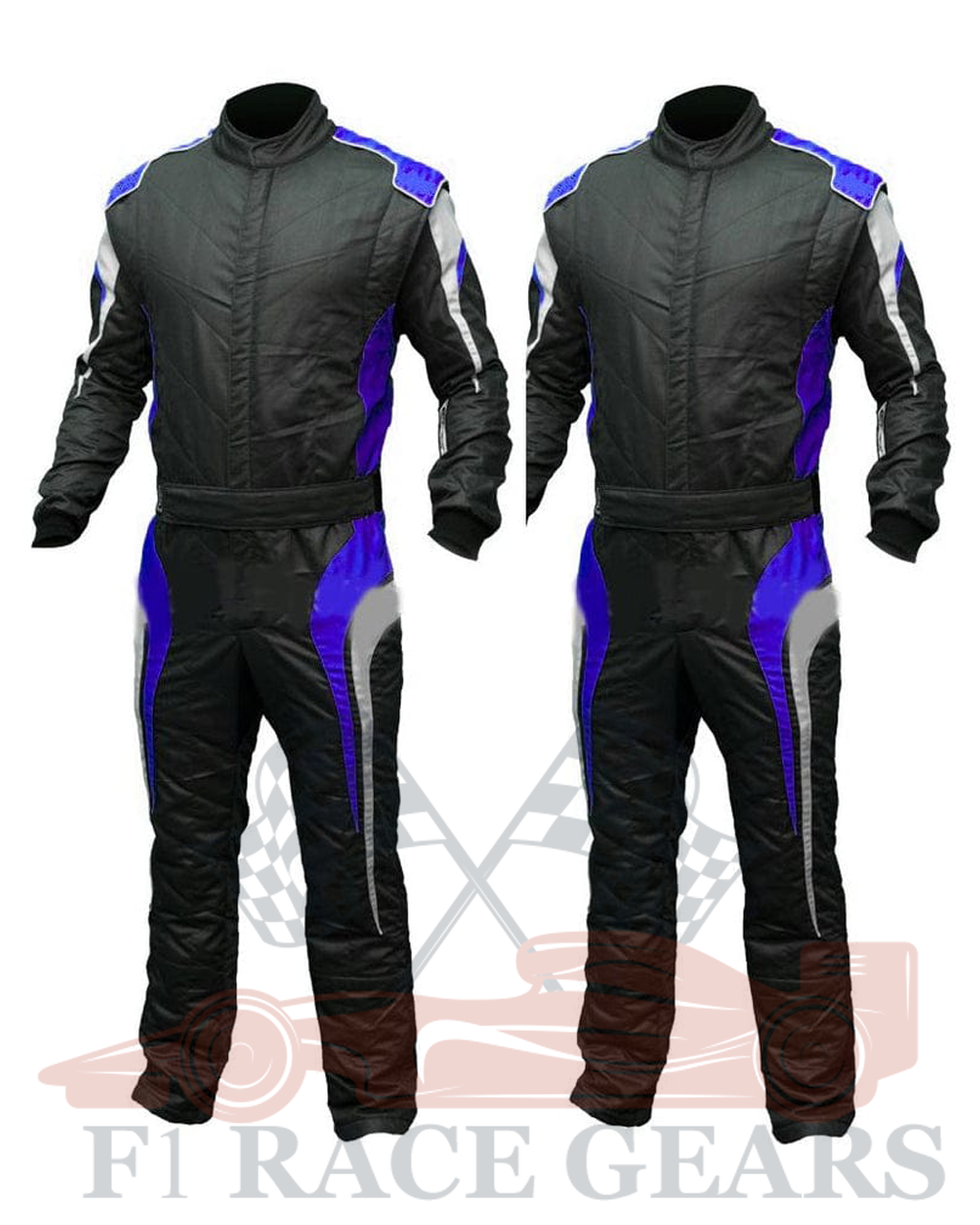 Go kart cardura race suit Black, Blue & Grey