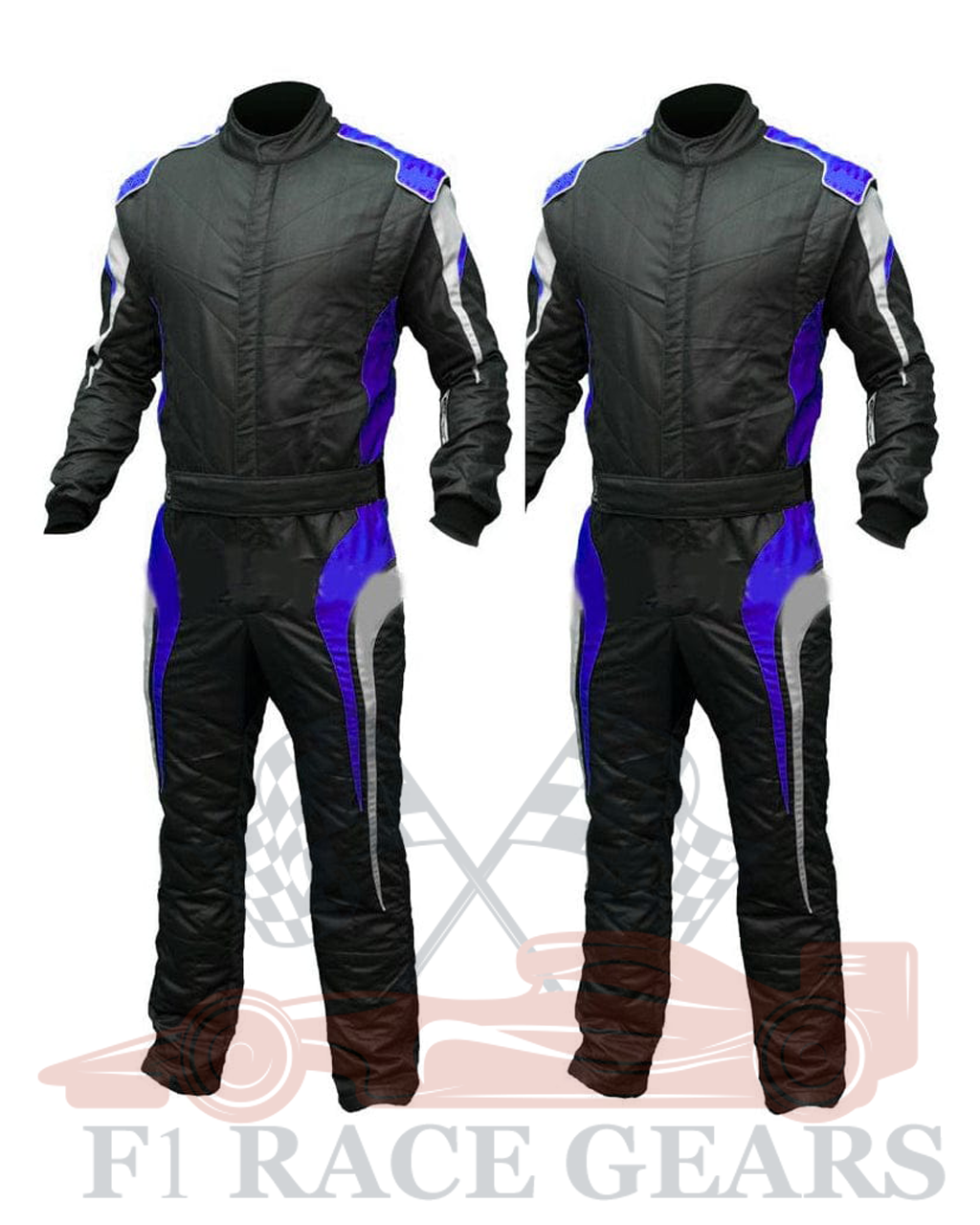 Go kart cardura race suit Black, Blue & Grey