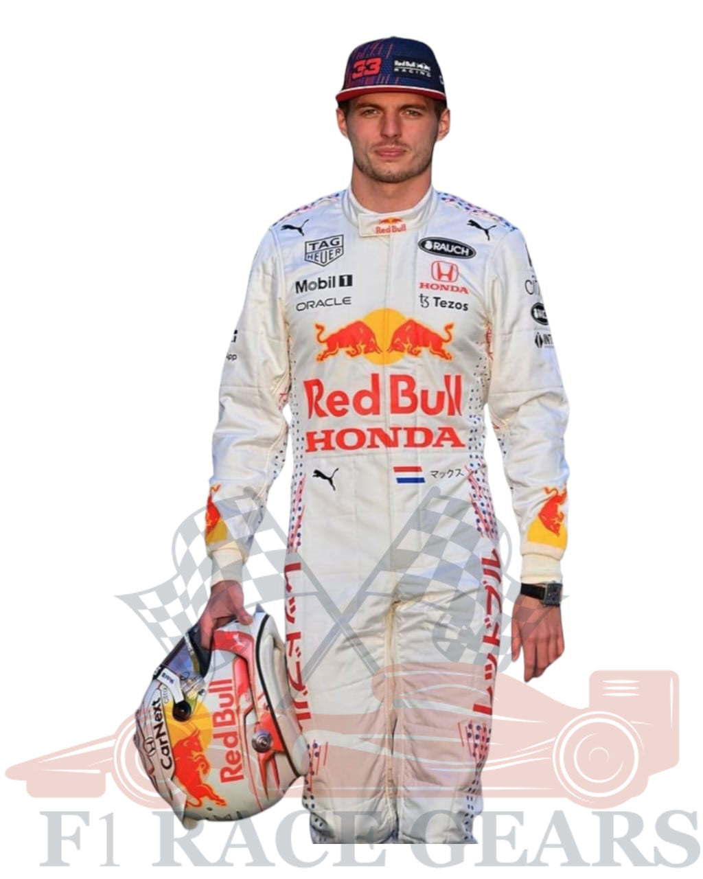 F1 Max verstappen Red bull Honda Oracle 2021 race suit