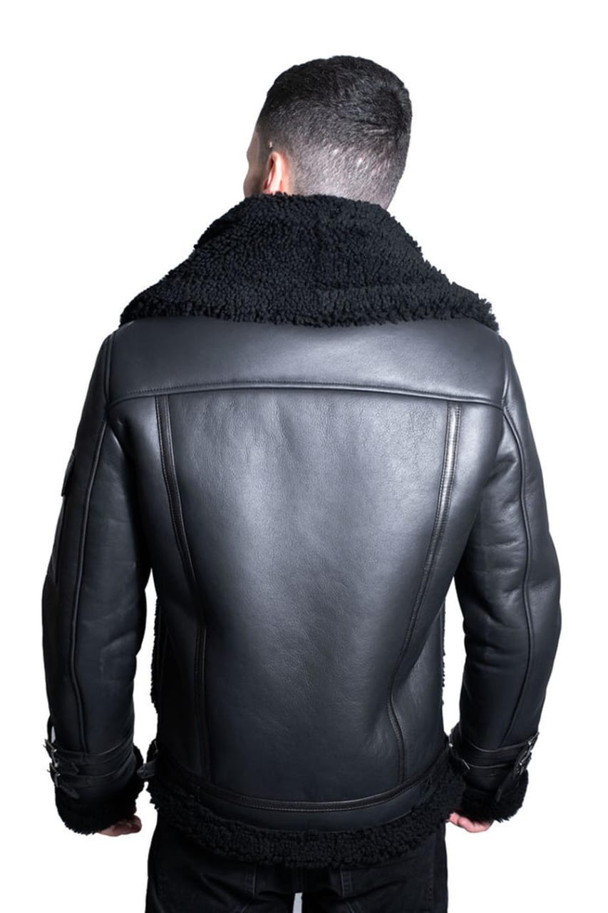 MENS RETRO BIKER SHEEPSKIN JACKET-AVIGNON