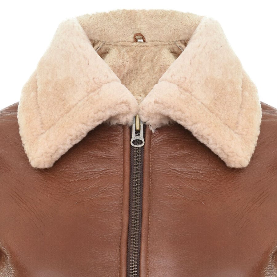 WOMENS TAN B3 SHEEPSKIN FLYING JACKET-KANO