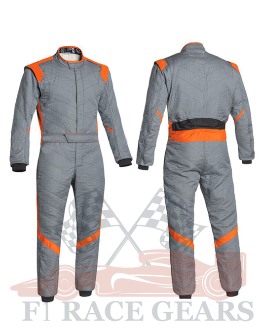 Go kart cardura race suit Grey & Orange