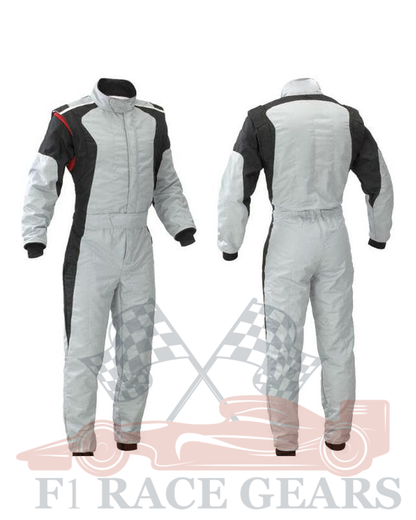 Go kart cardura race suit White & Black
