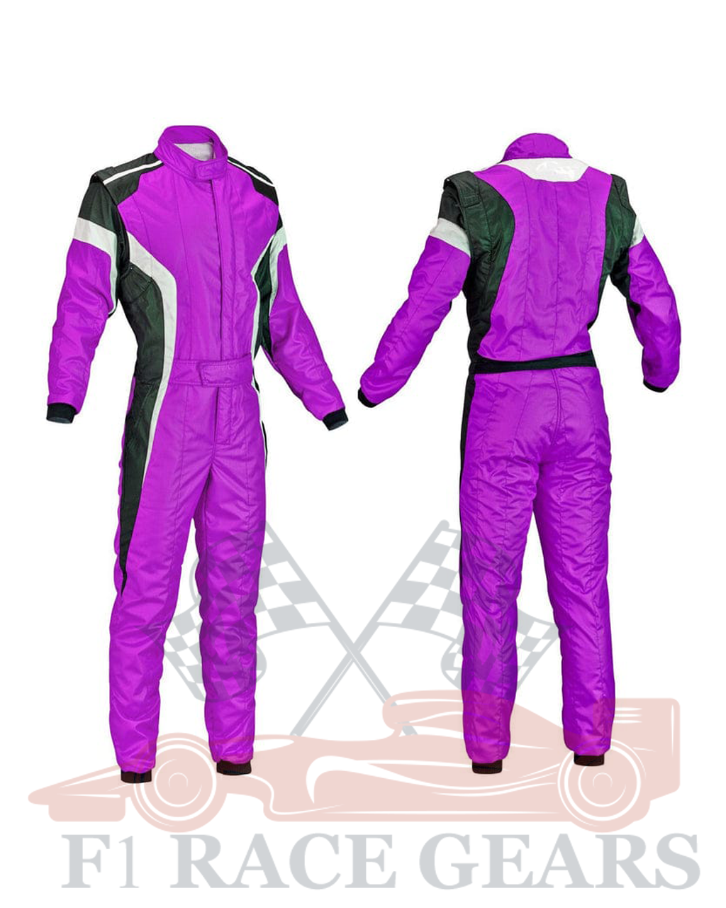 Go kart cardura race suit Black, White & Purple