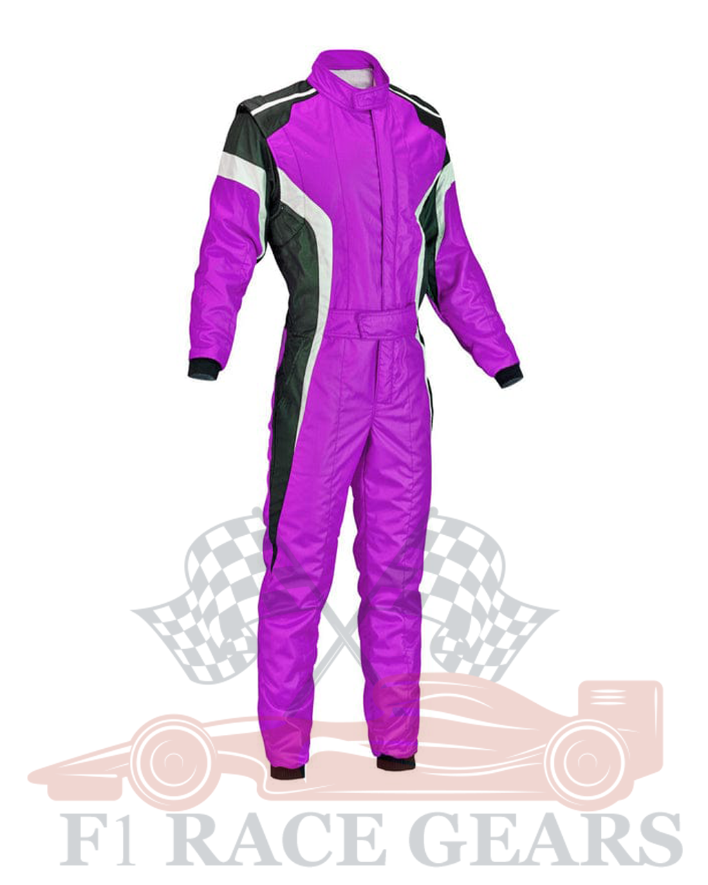 Go kart cardura race suit Black, White & Purple