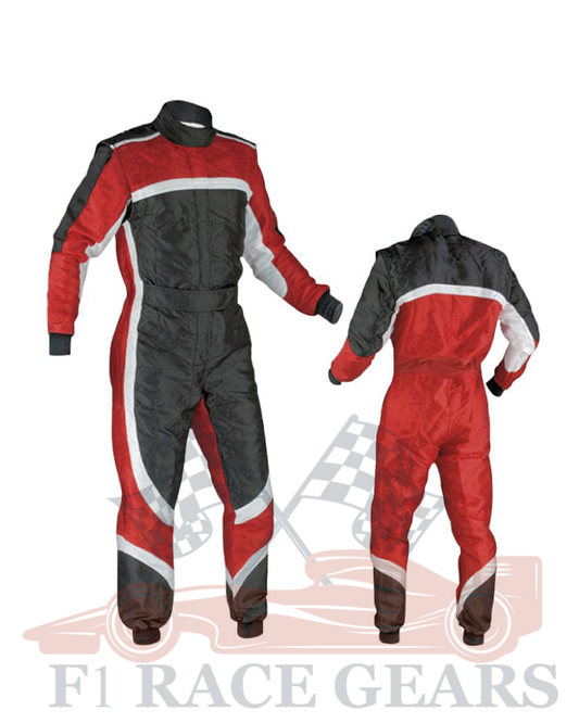 Go kart cardura race suit White, Black & Red