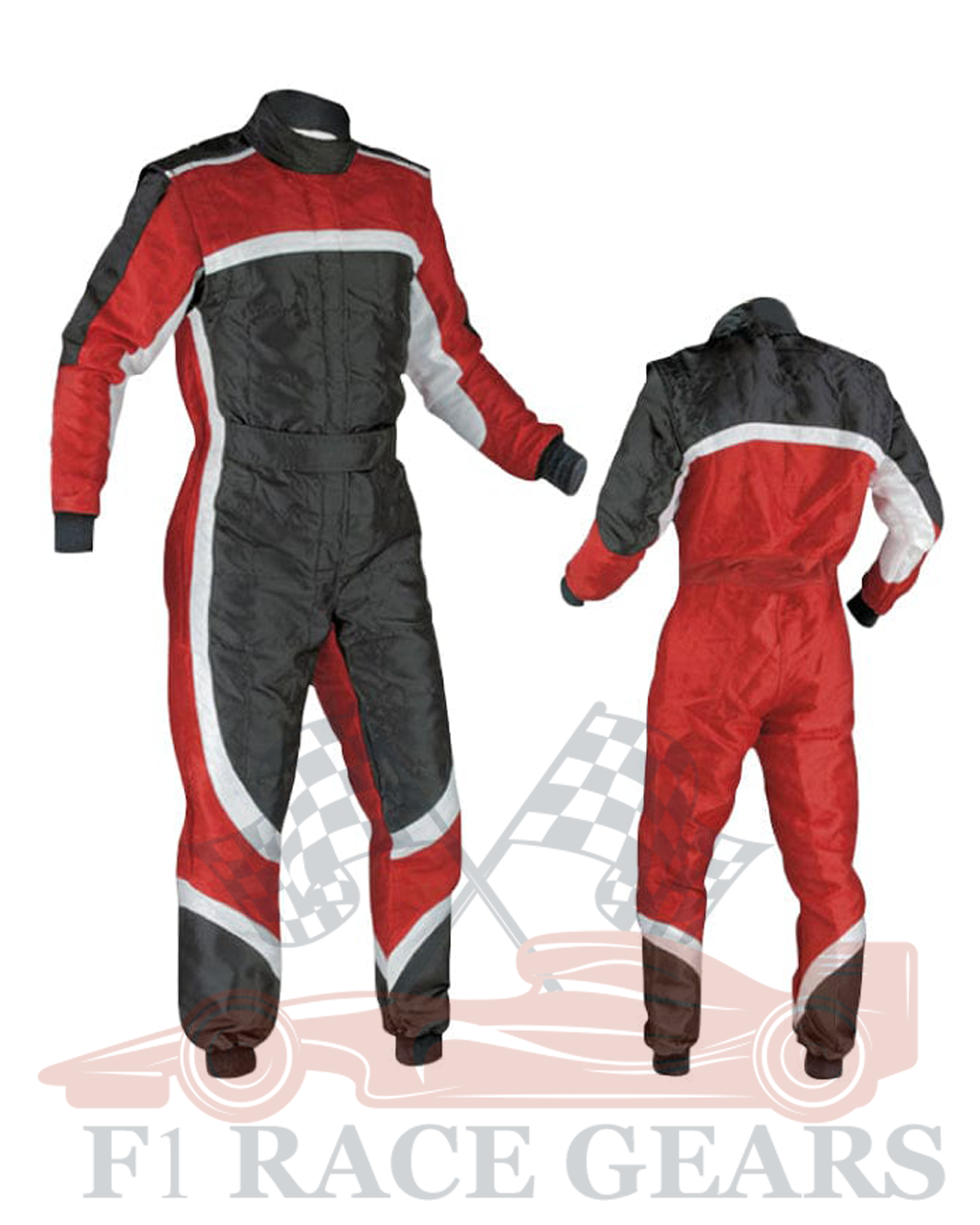 Go kart cardura race suit White, Black & Red