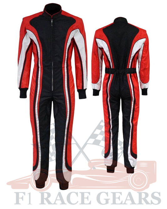 Go kart cardura race suit Red, Black & White