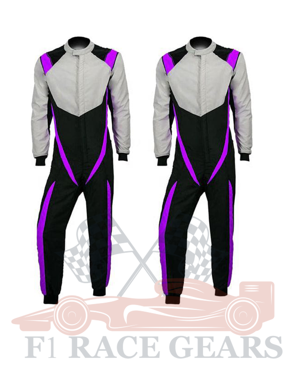Go kart cardura rce suit Black, White & Purple