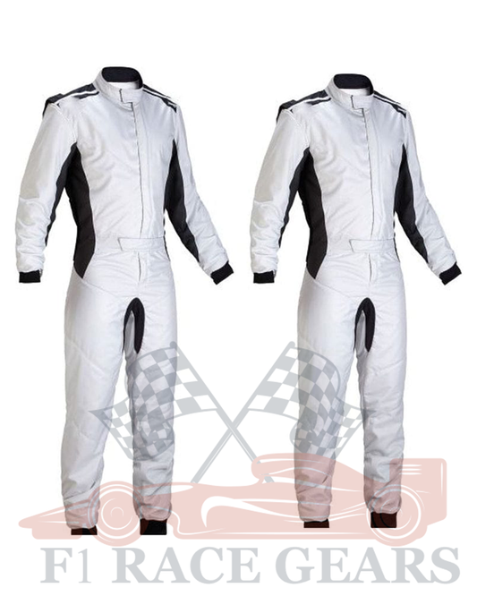 Go kart cardura race suit Black & White.