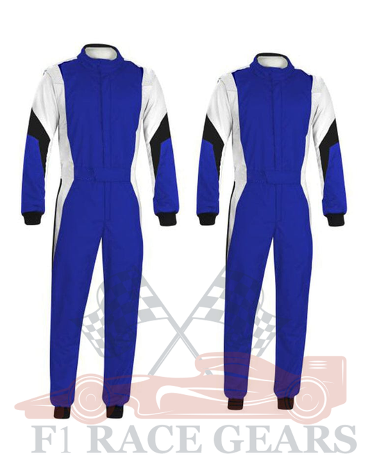 Go kart cardura race suit Blue, Black & White