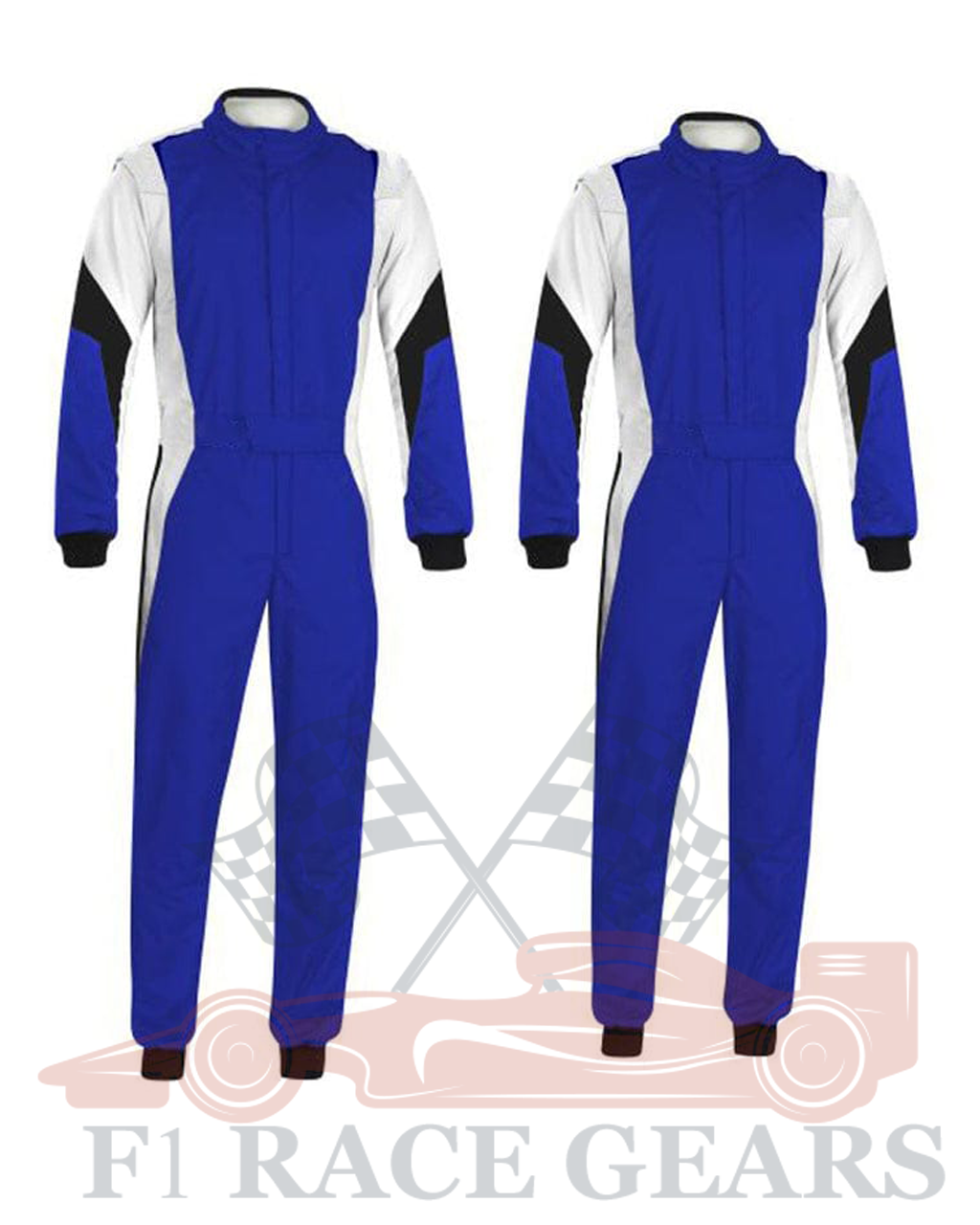 Go kart cardura race suit Blue, Black & White