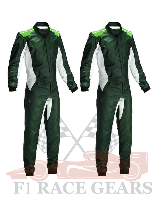 Go kart cardura race suit White & Green