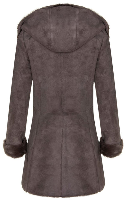 WOMENS MERINO SHEEPSKIN HOODED COAT-ANTIOCH