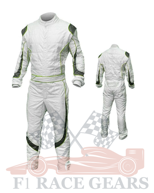 Go kart cardura race suit White & Green