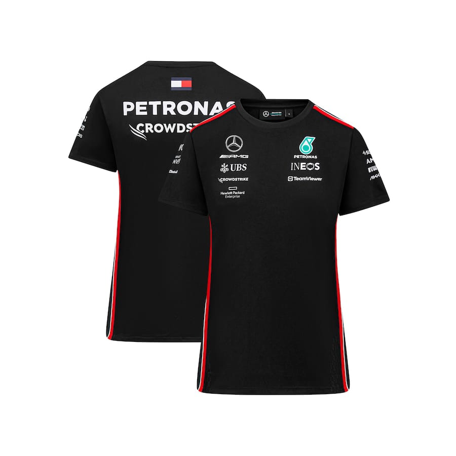 Mercedes AMG Petronas F1 2023 Team Driver T-Shirt - Black – Womens