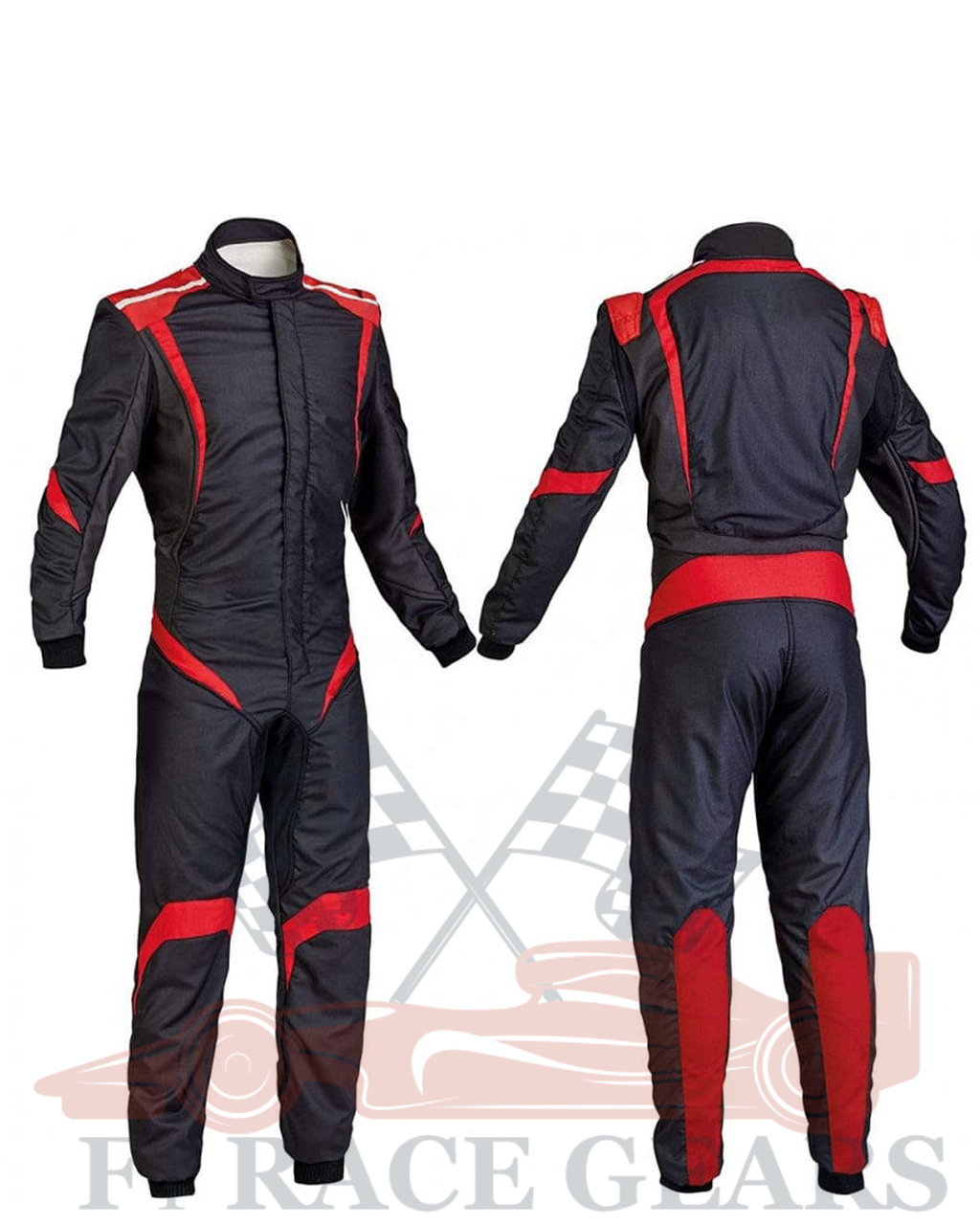 Red black go kart cardura race suit