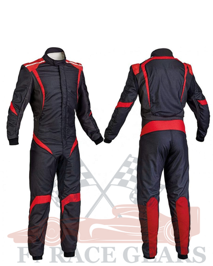 Red black go kart cardura race suit