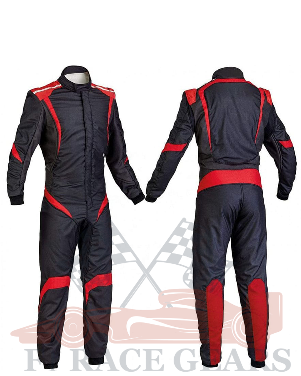 Red black go kart cardura race suit