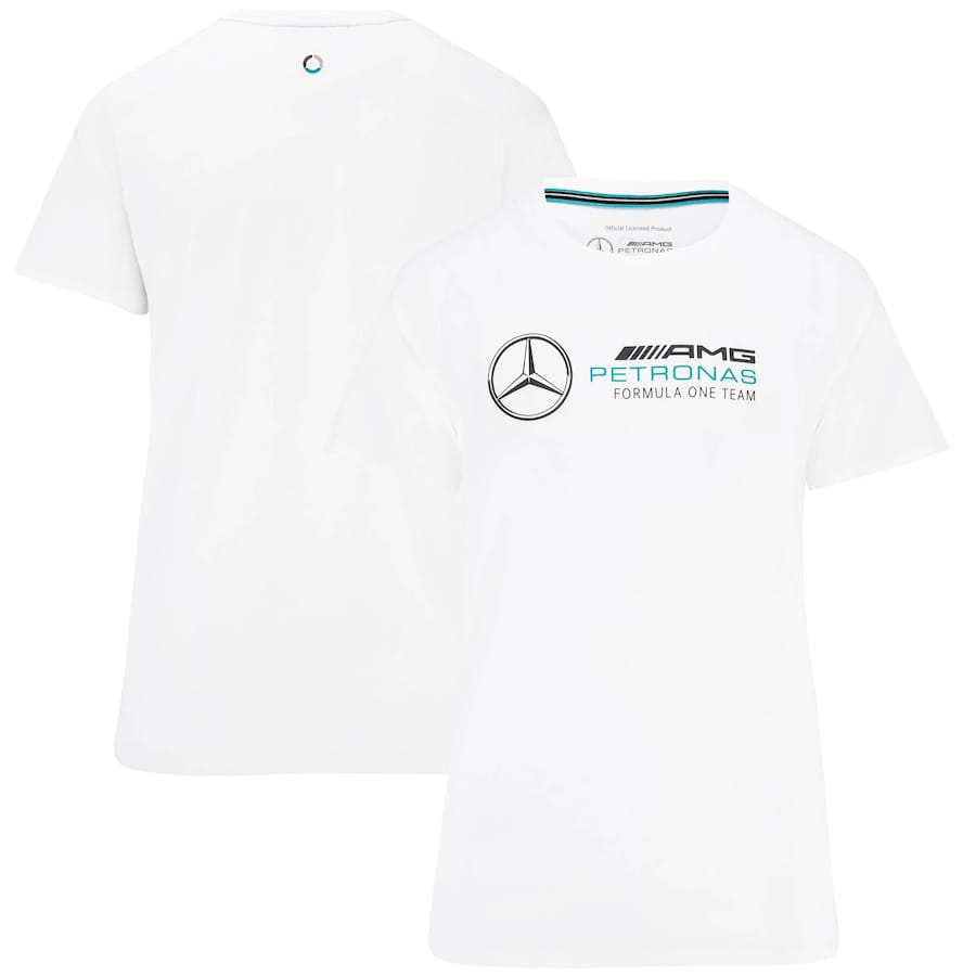 Mercedes AMG Petronas F1 Large Logo T-Shirt - White – Womens