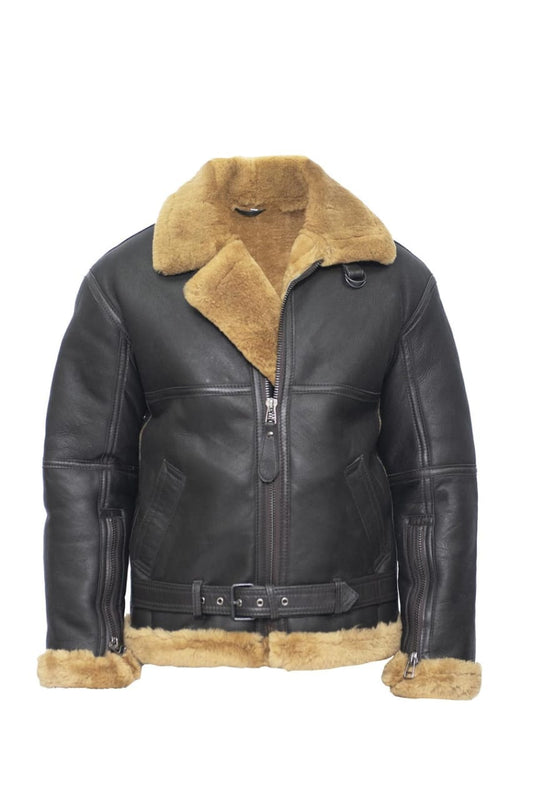 MENS RAF SHEEPSKIN LEATHER AVIATOR JACKET-SKYFAIR