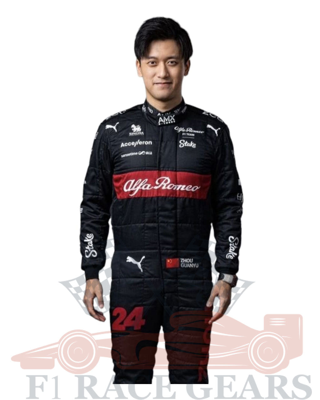 F1 Zhou Guanyu Alfa Romeo 2023 race suit
