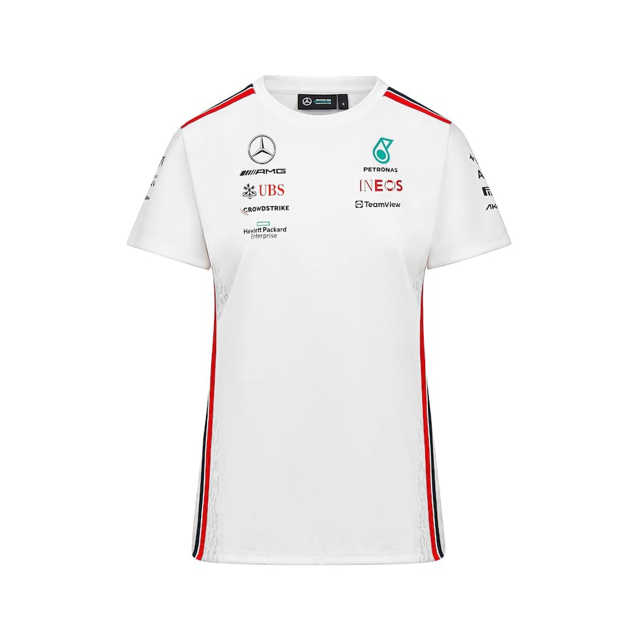 Mercedes AMG Petronas F1 2023 Team Driver T-Shirt - White – Womens