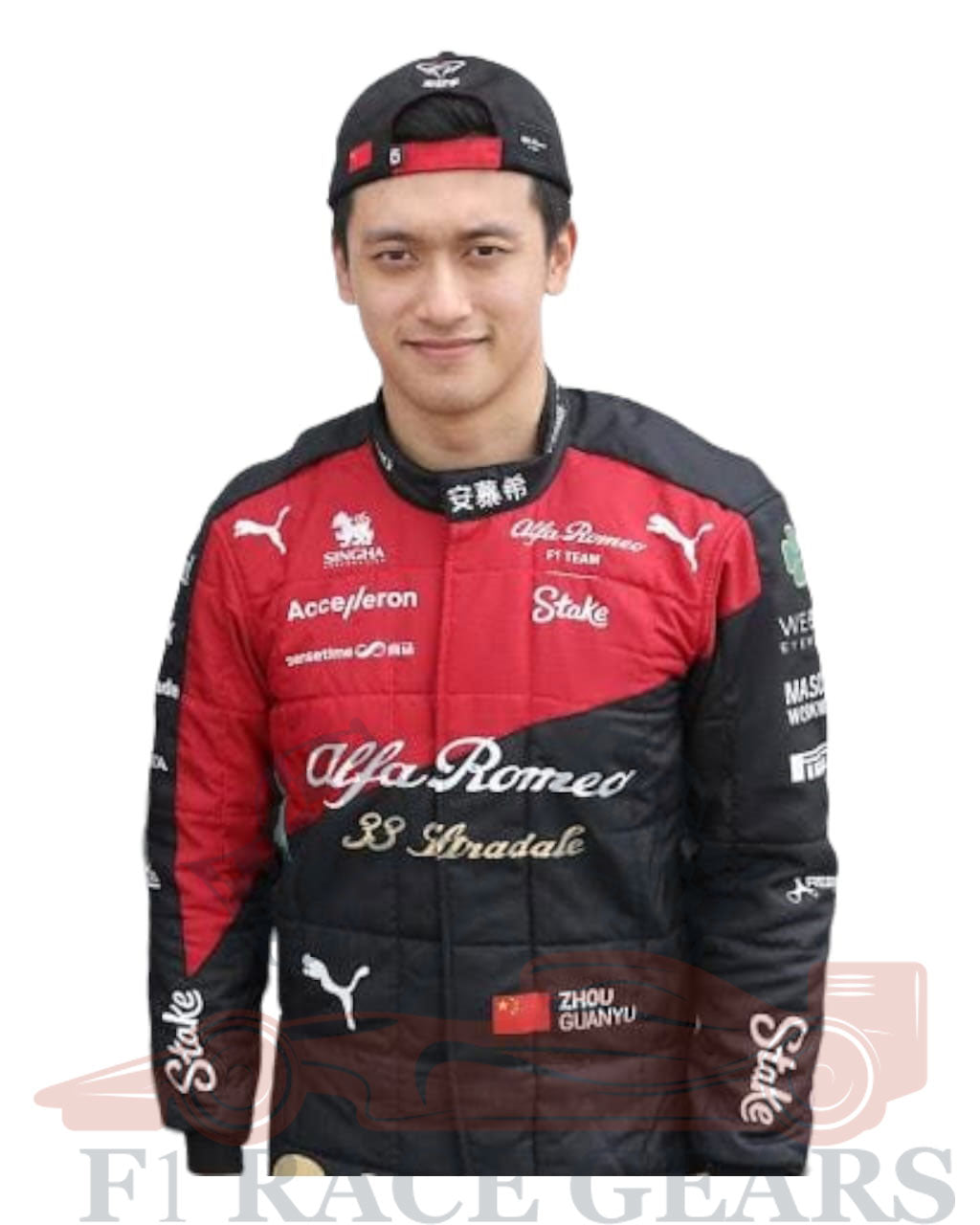 F1 Zhou Guanyu Alfa Romeo 2023 race suit