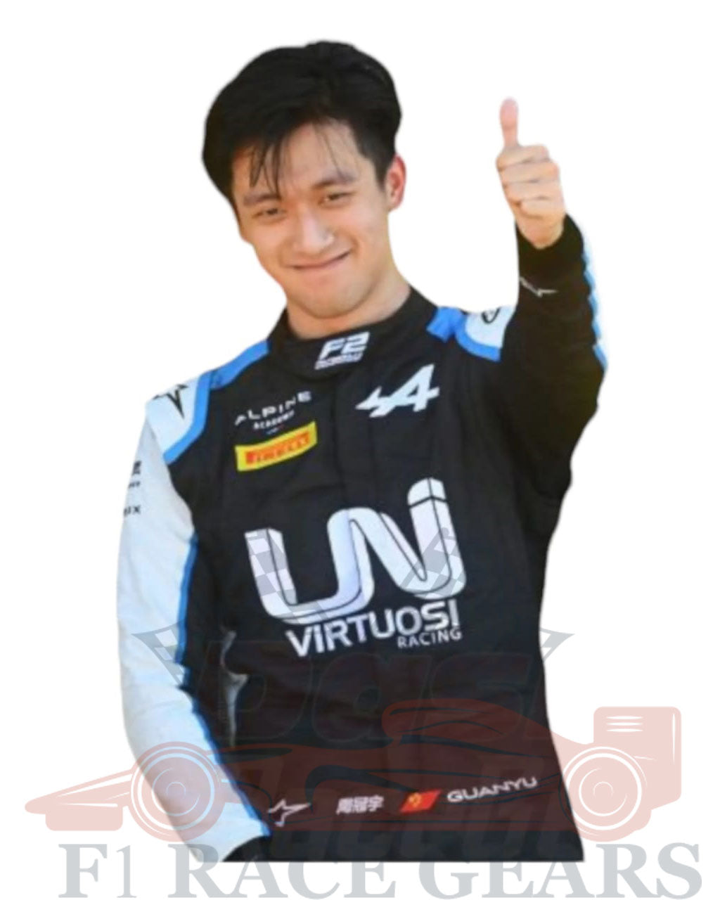 Formula 2 Zhou Guanyu Alpine 2021 race suit