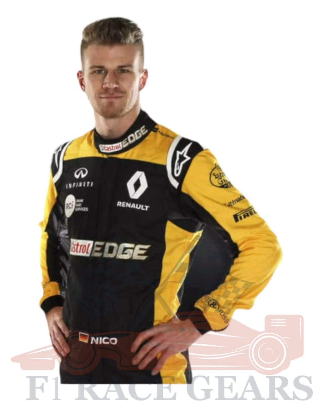F1 Nico Hulkenberg Renault F1 team 2018 race suit